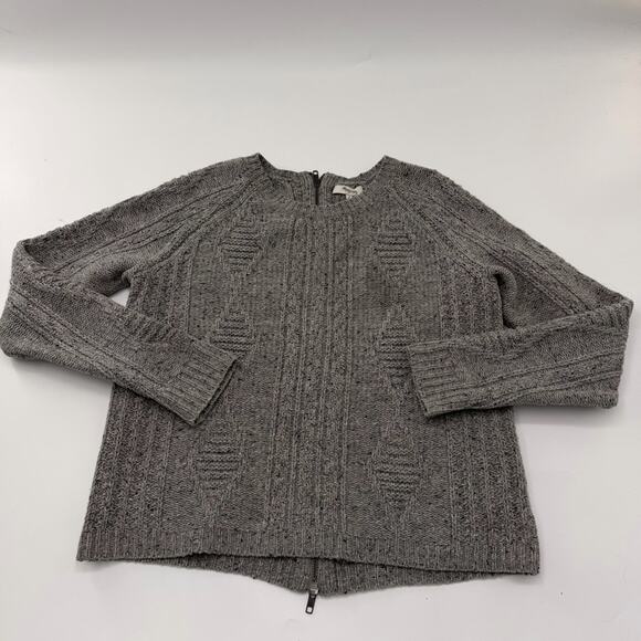 Madewell Sweaters - Madewell Palisade Full Back Zipper Sweater Merino Wool Grey Women’s Small